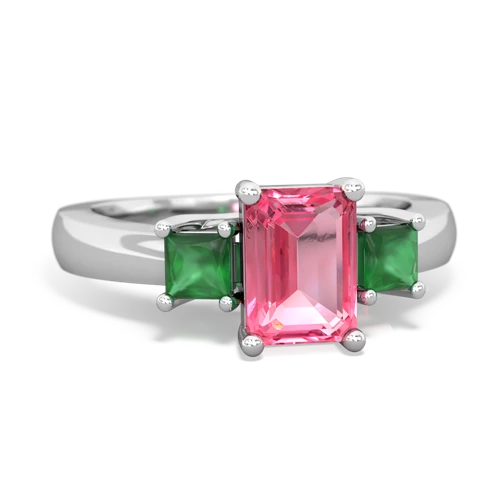 pink sapphire-emerald timeless ring