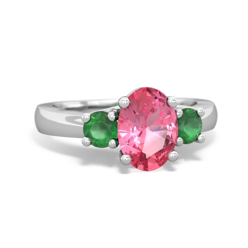 pink sapphire-emerald timeless ring