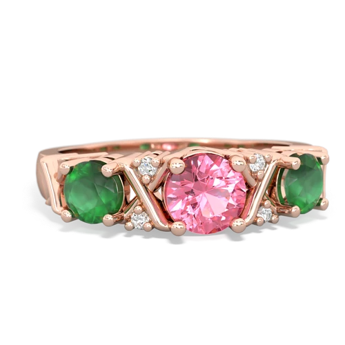 pink sapphire-emerald timeless ring