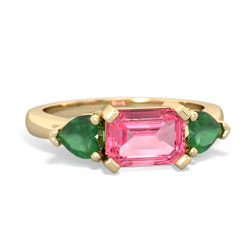 pink sapphire-emerald timeless ring