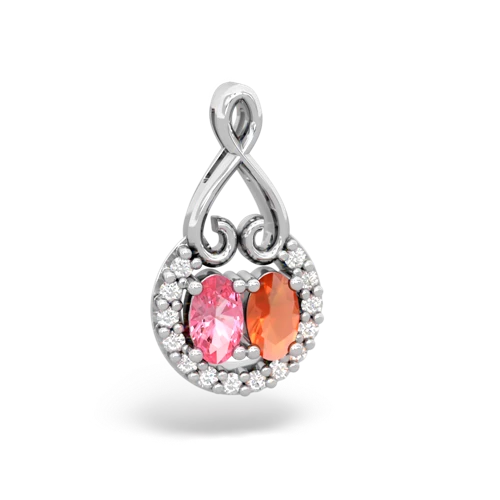 pink sapphire-fire opal love nest pendant