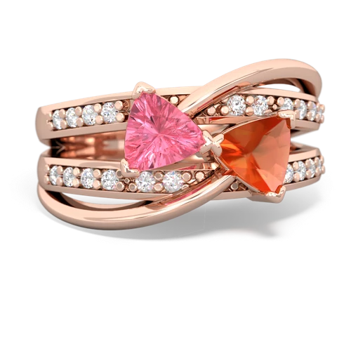 pink sapphire-fire opal couture ring