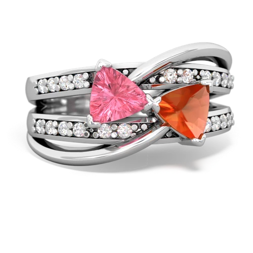 pink sapphire-fire opal couture ring