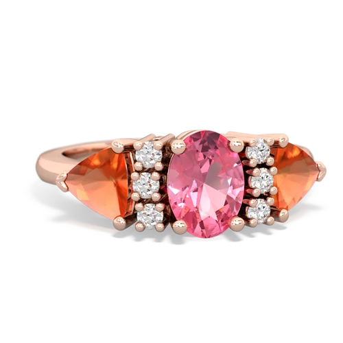 pink sapphire-fire opal timeless ring