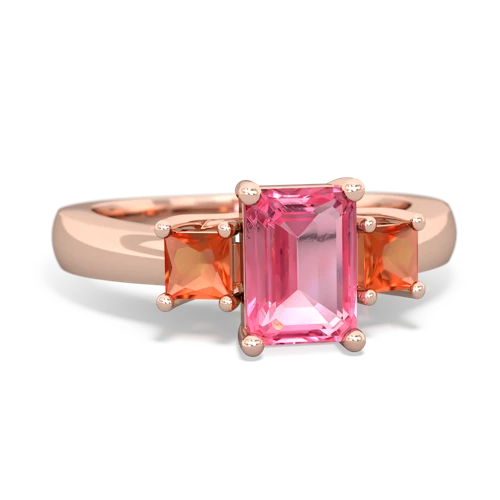 pink sapphire-fire opal timeless ring