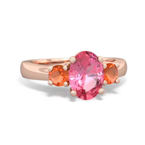 pink sapphire-fire opal timeless ring