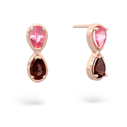 pink sapphire-garnet infinity earrings