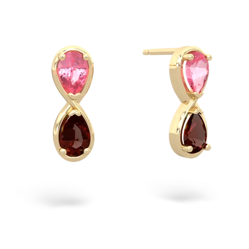 pink sapphire-garnet infinity earrings