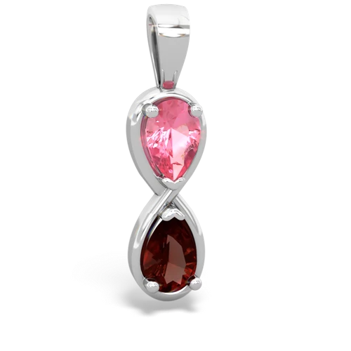 pink sapphire-garnet infinity pendant