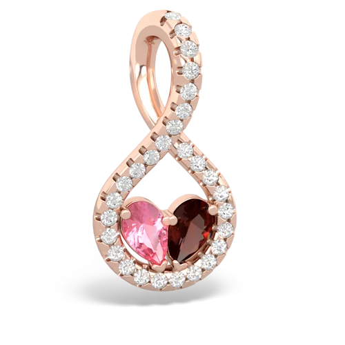 pink sapphire-garnet pave twist pendant
