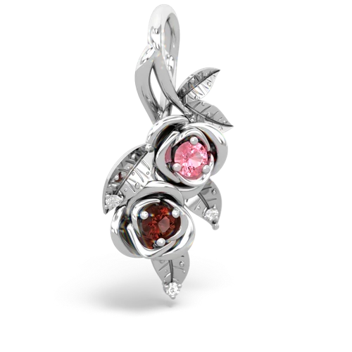 pink sapphire-garnet rose vine pendant
