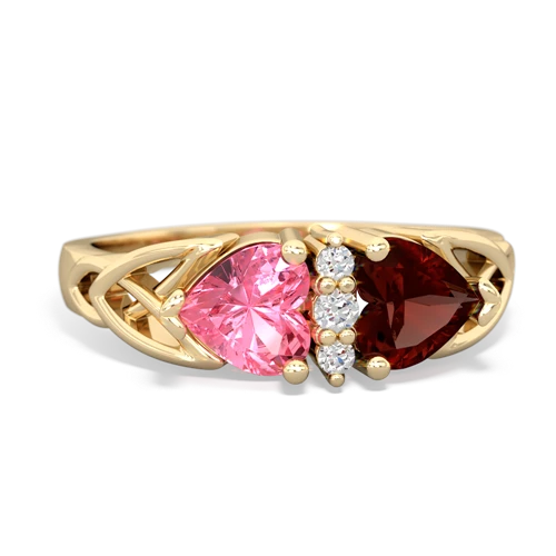 pink sapphire-garnet celtic ring