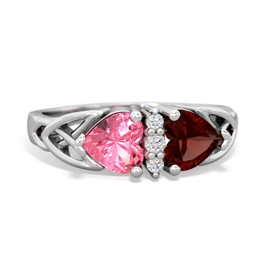 pink sapphire-garnet celtic ring