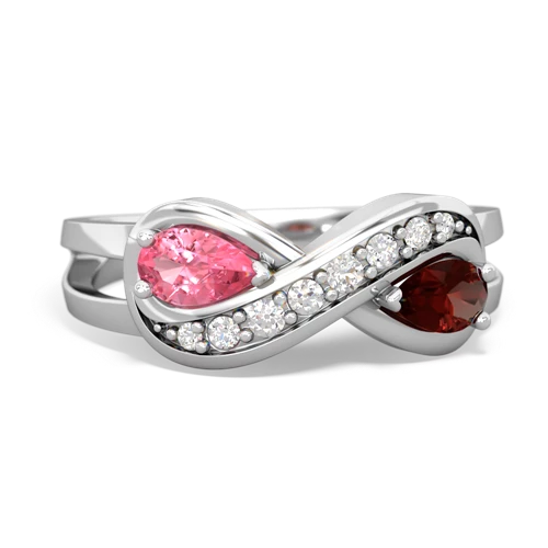 pink sapphire-garnet diamond infinity ring