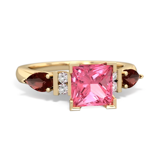 Lab Pink Sapphire Lab Created Pink Sapphire with Genuine Garnet and Genuine Peridot Engagement ring Ring