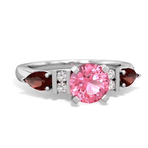 pink sapphire-garnet engagement ring