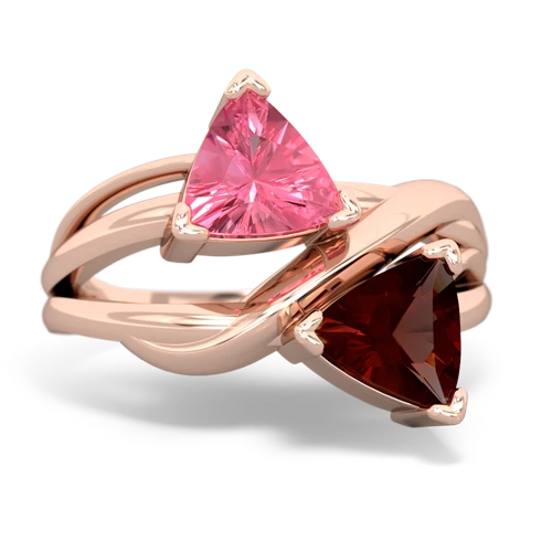 pink sapphire-garnet filligree ring