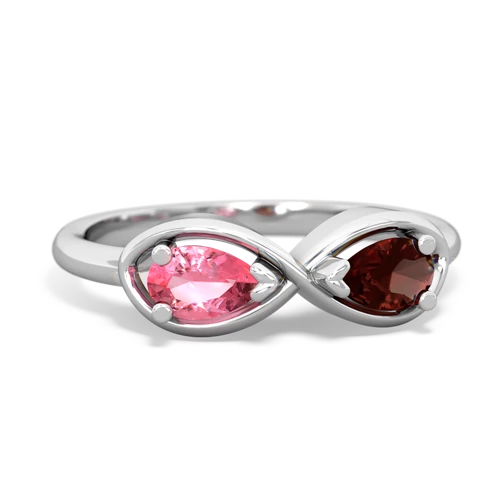 pink sapphire-garnet infinity ring