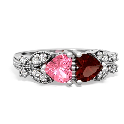 pink sapphire-garnet keepsake butterfly ring