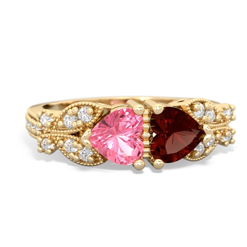 pink sapphire-garnet keepsake butterfly ring