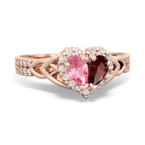 pink sapphire-garnet keepsake engagement ring
