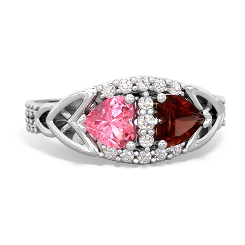 pink sapphire-garnet keepsake engagement ring