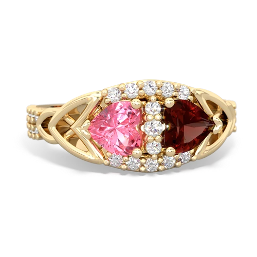 pink sapphire-garnet keepsake engagement ring