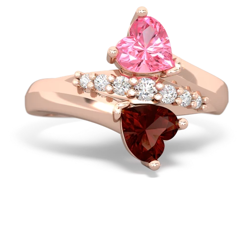 pink sapphire-garnet modern ring
