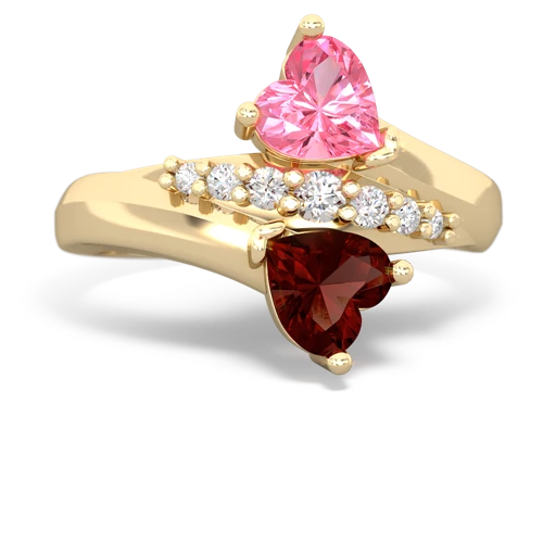 pink sapphire-garnet modern ring