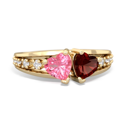 pink sapphire-garnet modern ring