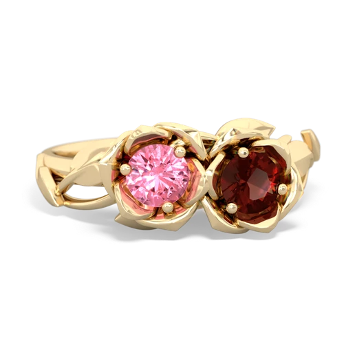 pink sapphire-garnet roses ring