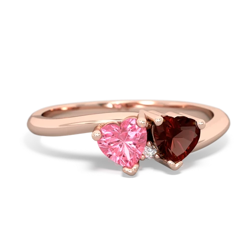 pink sapphire-garnet sweethearts promise ring