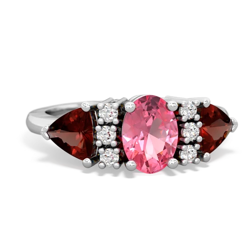 pink sapphire-garnet timeless ring