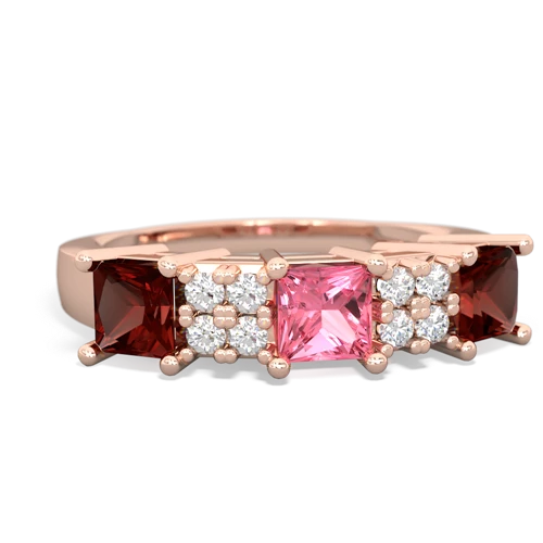 pink sapphire-garnet timeless ring