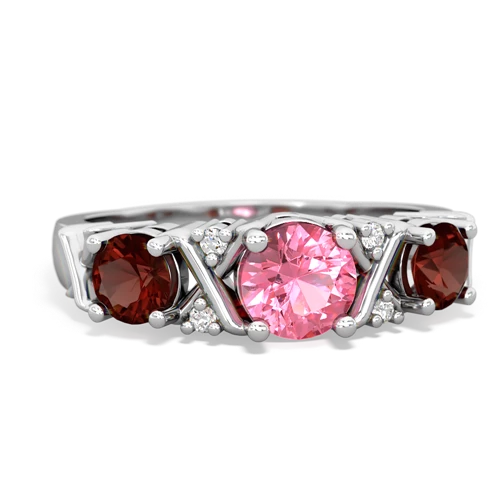 pink sapphire-garnet timeless ring