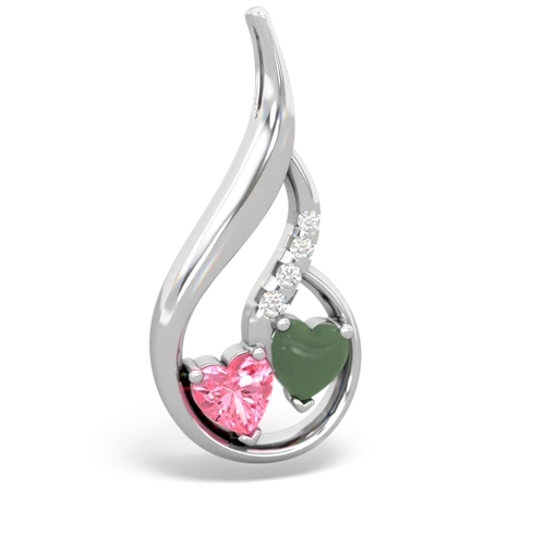 pink sapphire-jade keepsake swirl pendant