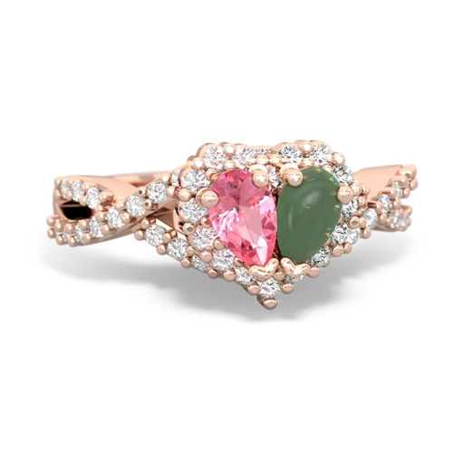 pink sapphire-jade engagement ring