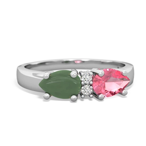 pink sapphire-jade timeless ring