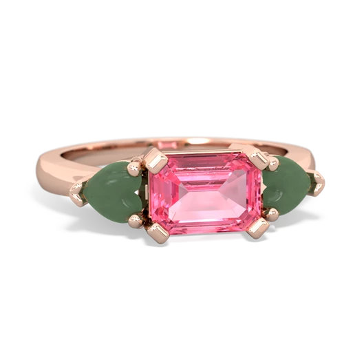 pink sapphire-jade timeless ring