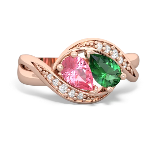 Lab Pink Sapphire Lab Created Pink Sapphire with Lab Created Emerald Summer Winds ring Ring