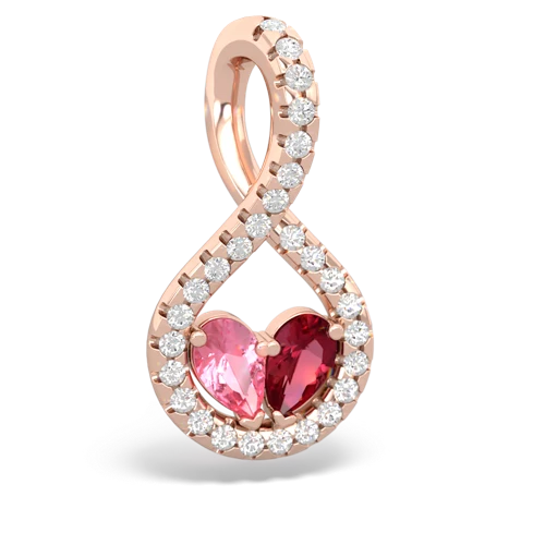 pink sapphire-lab ruby pave twist pendant