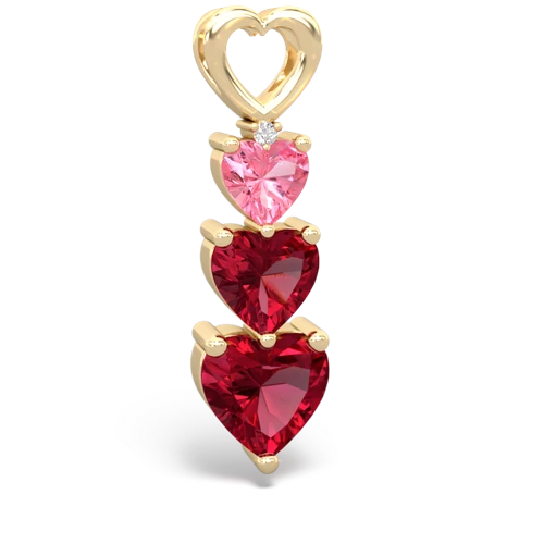 Lab Pink Sapphire Lab Created Pink Sapphire with Lab Created Ruby and Genuine Smoky Quartz Past Present Future pendant Pendant