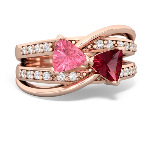 pink sapphire-lab ruby couture ring
