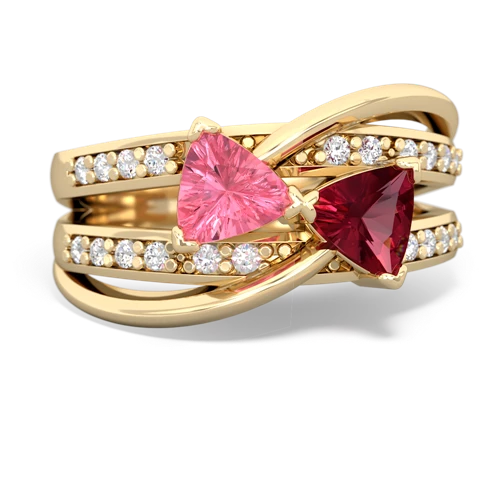 pink sapphire-lab ruby couture ring