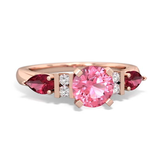 pink sapphire-lab ruby engagement ring