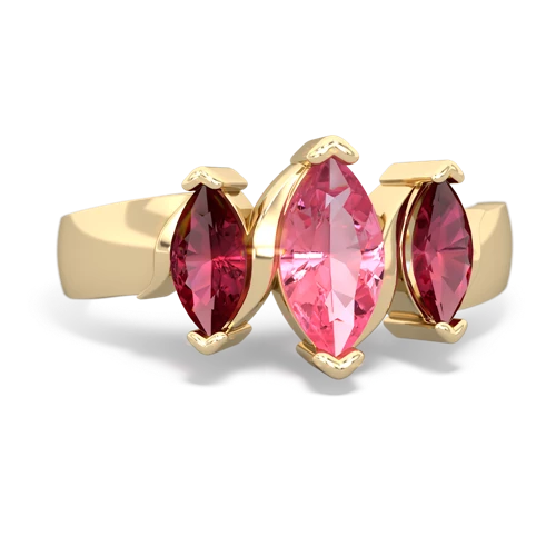 pink sapphire-lab ruby keepsake ring