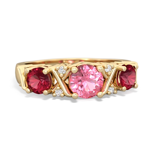 pink sapphire-lab ruby timeless ring