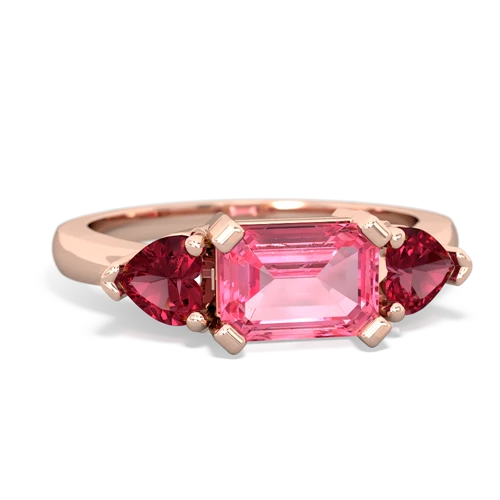 pink sapphire-lab ruby timeless ring