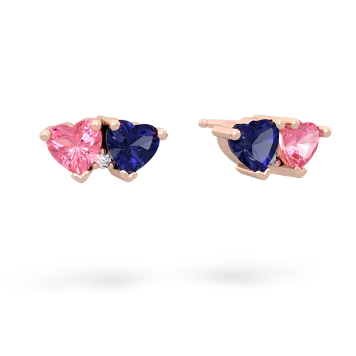 pink sapphire-lab sapphire  earrings