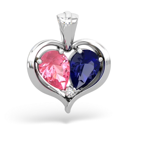 Lab Pink Sapphire Lab Created Pink Sapphire with Lab Created Sapphire Two Become One pendant Pendant